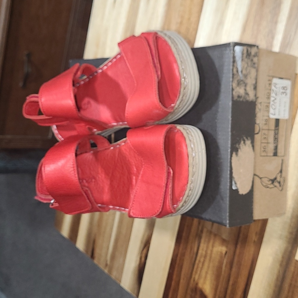 Lonza Red Leather Sandals 38